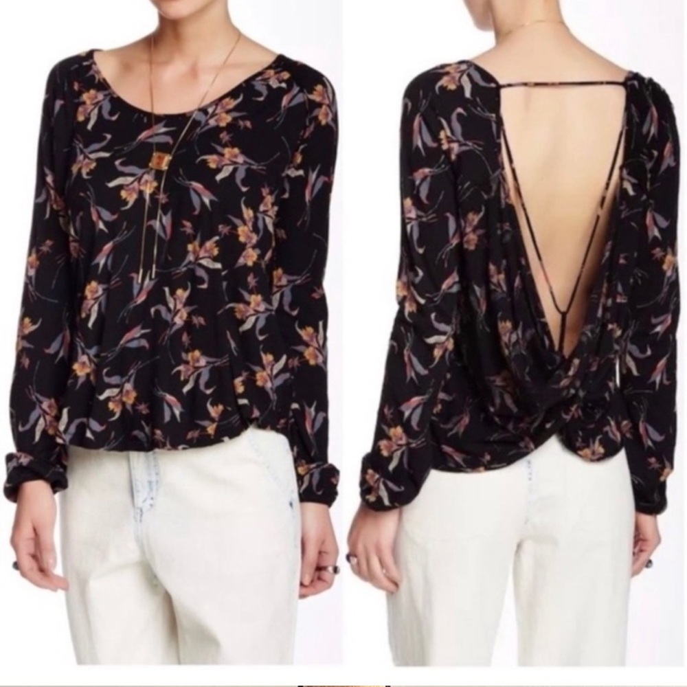 Women’s Free People Long Sleeve Blouse w/ Open Back